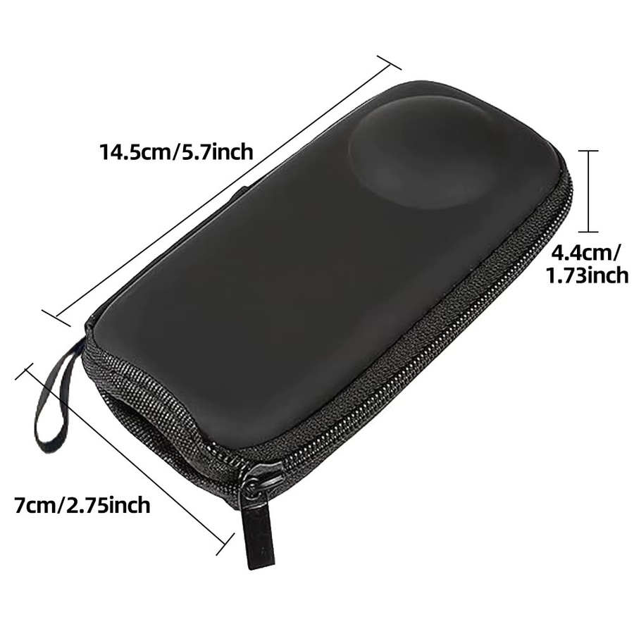 EXSKOF Tragetasche und Aufbewahrungstasche aus hartem PU für Insta360 X5, X4 und X3 Action-Kameras, Schwarz - Bild 2