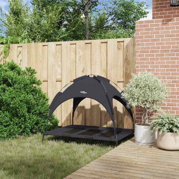 vidaXL Hundebett Schwarz aus Metall, rechteckig, B/T/H: 122 x 93 x 106,5 cm - Bild 3