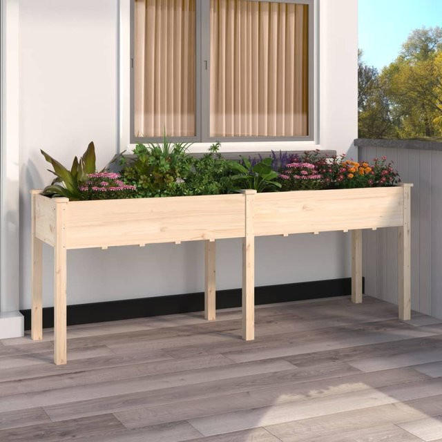 vidaXL Pflanzkübel aus Massivholz Tanne mit Einsatz, B/T/H: 203 x 53 x 76 cm - Bild 2
