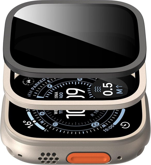HUBANDE Displayschutz Gehärtetes Glas, Apple Watch Ultra 1/2/3 49 mm, Blue - Bild 1