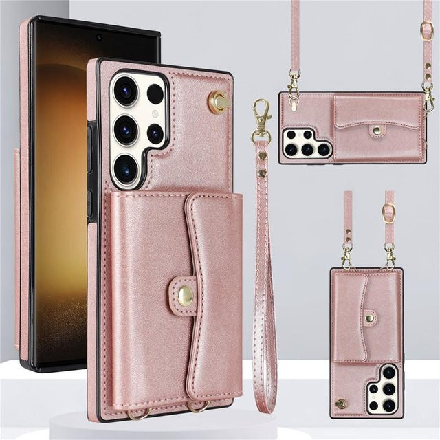 Leder Lanyard Handyhülle mit Geldbörse für Samsung Galaxy A16 A55 A35 A15 A14 A54 A73 A53 A13 A52S A12 A51 A71 Klapptasche Halter Abdeckung - Bild 1