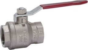 BEE Flügel-Kugelhahn Baureihe 990.2 aus Messing mit 1/2 Zoll IG/IG in Chrom und Silber/Rot - Bild 1