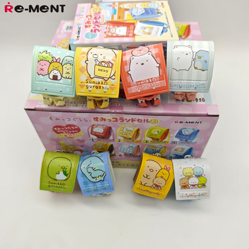 RE-MENT Sumikko Gurashi Mini-Schultertaschen Blind Box mit Shirokuma, Tonkatsu und Neko als mehrfarbige Kunststoff-Miniatur-Figuren - Bild 1
