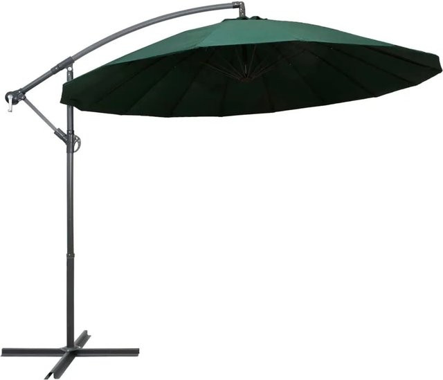 Furnicato Ampelschirm Grün mit Aluminiummast und Polyesterbespannung, Durchmesser: 300 cm, Höhe: 258 cm - Bild 1