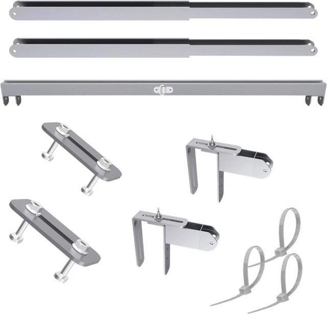SUNSHARE Ray Lite Halterung für Balkonkraftwerk, wetterfest, Farbe: Silber, B/T/H: 116,0 x 77,0 cm - Bild 1