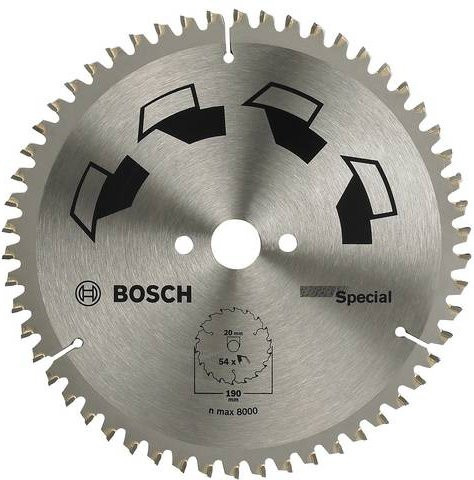 Bosch Hartmetall Kreissägeblatt mit 54 Zähnen, Durchmesser: 190 mm, Bohrung: 20 mm, Farbe: Silber - Bild 1