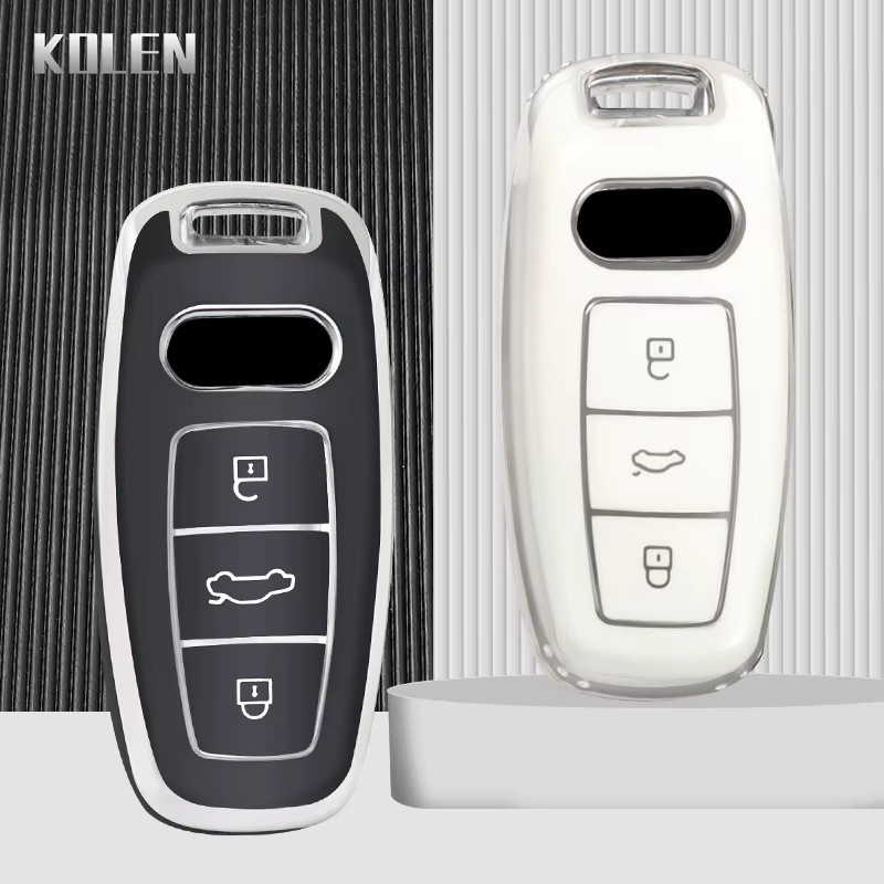 KOLEN TPU Schlüsselgehäuse Schutzhülle mit Anhänger für Audi A6 A7 A8 E-Tron C8 D5 Q7 Q8 - Bild 3