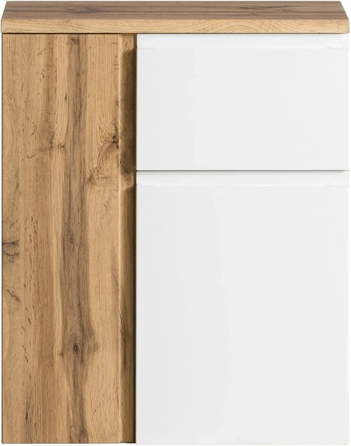 Held Möbel Unterschrank Ancona modern matt Weiß-Wotaneiche B/T/H: 65 x 35 x 79 cm - Bild 1