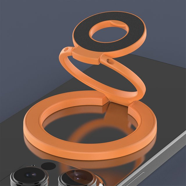 WSSHE Magnetischer Fingerringhalter für iPhone 17 16 15 14 mit 360 Grad Rotation und MagSafe Unterstützung in Orange - Bild 1