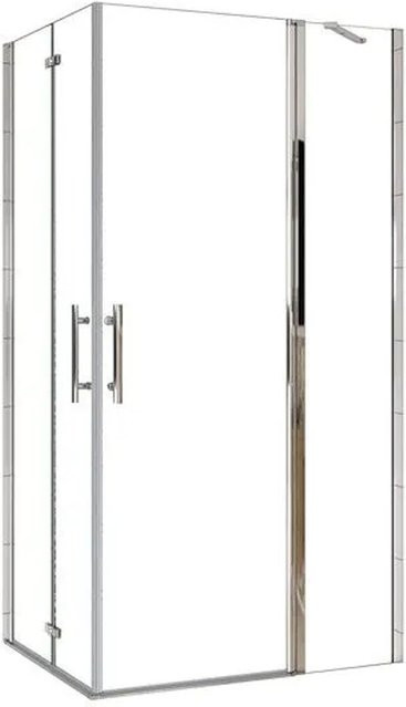 Duschparadies Eckeinstieg Duschkabine mit Falttür aus 6mm Nano Glas, Farbe Transparent, B/T: 80 x 120 cm, Höhe: 195 cm - Bild 1