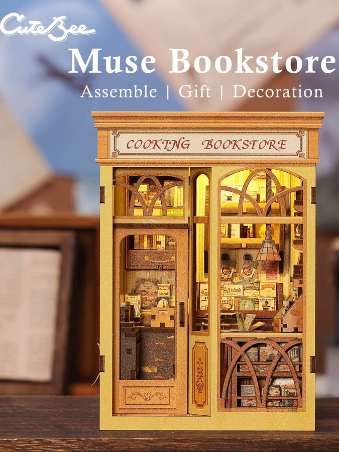 CUTEBEE DIY Book Nook Kit, Miniatur-Buchhandlung-Puppenhaus, Holz, ab 14 Jahren - Bild 7