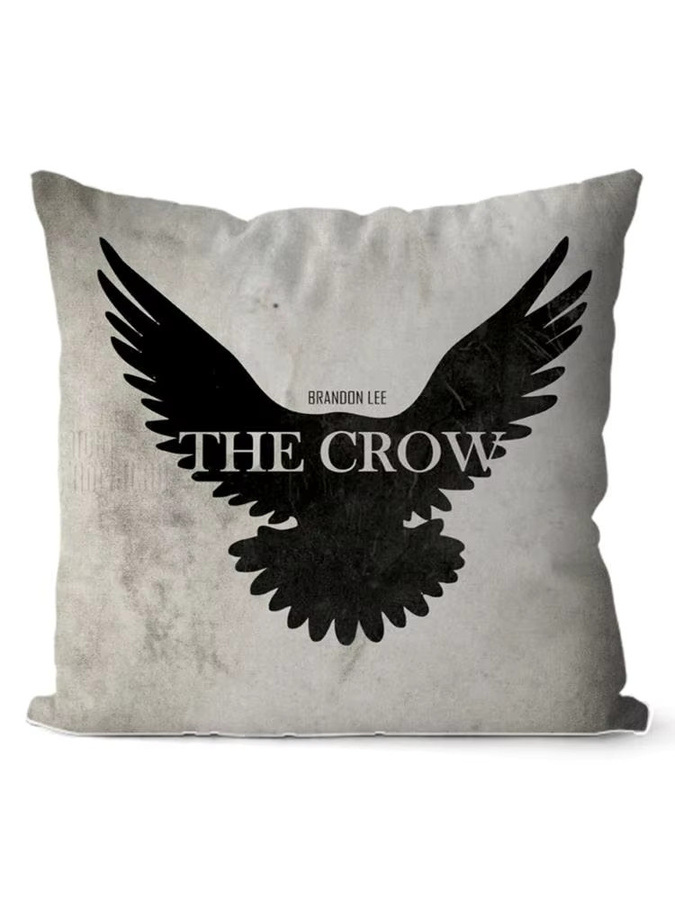The C-Crow Movie Kissenbezug aus weißem Bio-Leinen mit doppelseitigem Grafikdruck - Bild 5