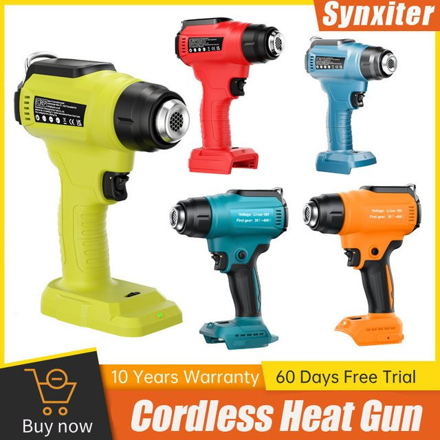 Synxiter Kabellose Heißluftpistole für 18V Akkus von Makita, DEWALT, Ryobi, Milwaukee und Bosch, Akku-Heißluftgebläse für Industrie und Heimwerker - Bild 1