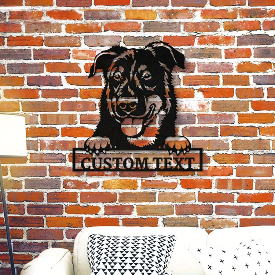 Personalisiertes Hello Young Beauceron Hund Metall-Wandkunst in Schwarz - Bild 5