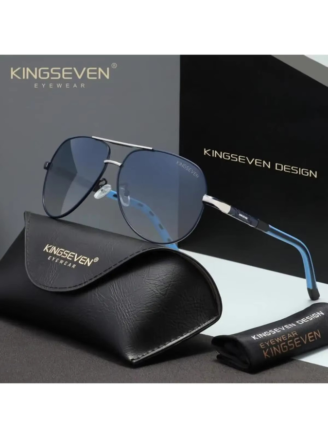 KINGSEVEN Sonnenbrille Aviator, Vollrand, Metall, Männer - Bild 3