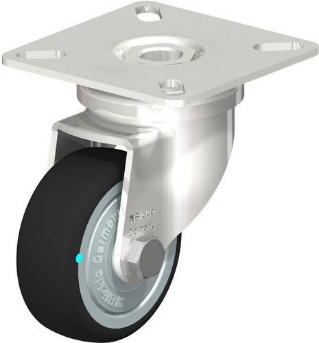 Blickle Lenkrolle LPXA-PATH 50KFD aus Edelstahl und Kunststoff, Farbe: Silber/Grau, Rad-Durchmesser: 50 mm, Tragfähigkeit: 75 kg - Bild 1