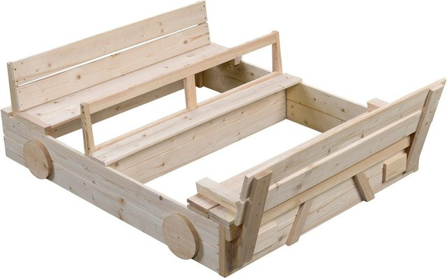 SwingKing Sandkasten Auto aus unbehandeltem Holz für Kinder B/T: 120 x 100 cm - Bild 1