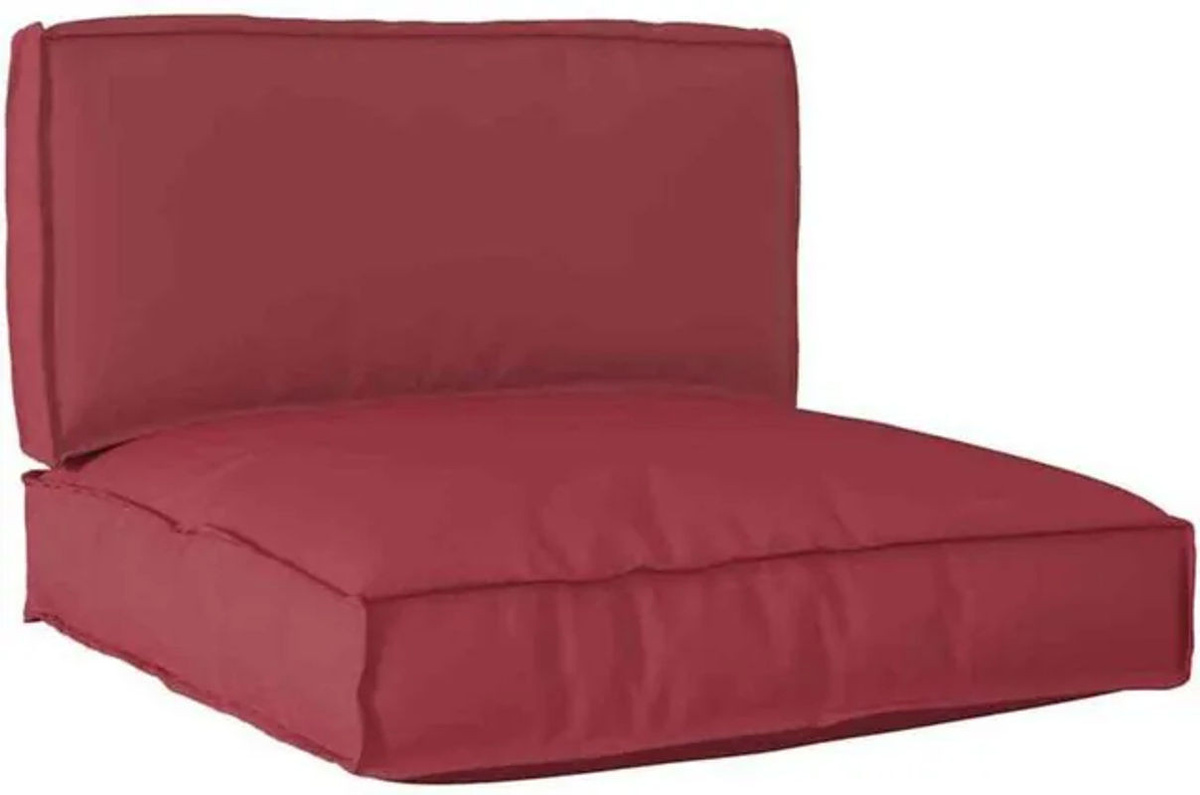vidaXL Palettenkissen Set 2 Stück Weinrot aus Oxford Stoff B/T/H: 80 x 80 x 12 cm - Bild 1