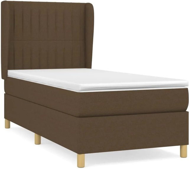 vidaXL Boxspringbett mit Matratze Dunkelbraun B/T: 90 x 190 cm - Bild 1