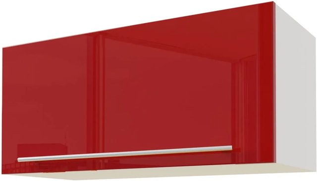 Feldmann-Wohnen Klapphängeschrank Brerra W4B/80 in Weiß und Karminrot Hochglanz mit Blum Aventos Klappenbeschlag, B/T/H: 80 x 32,5 x 36 cm - Bild 1