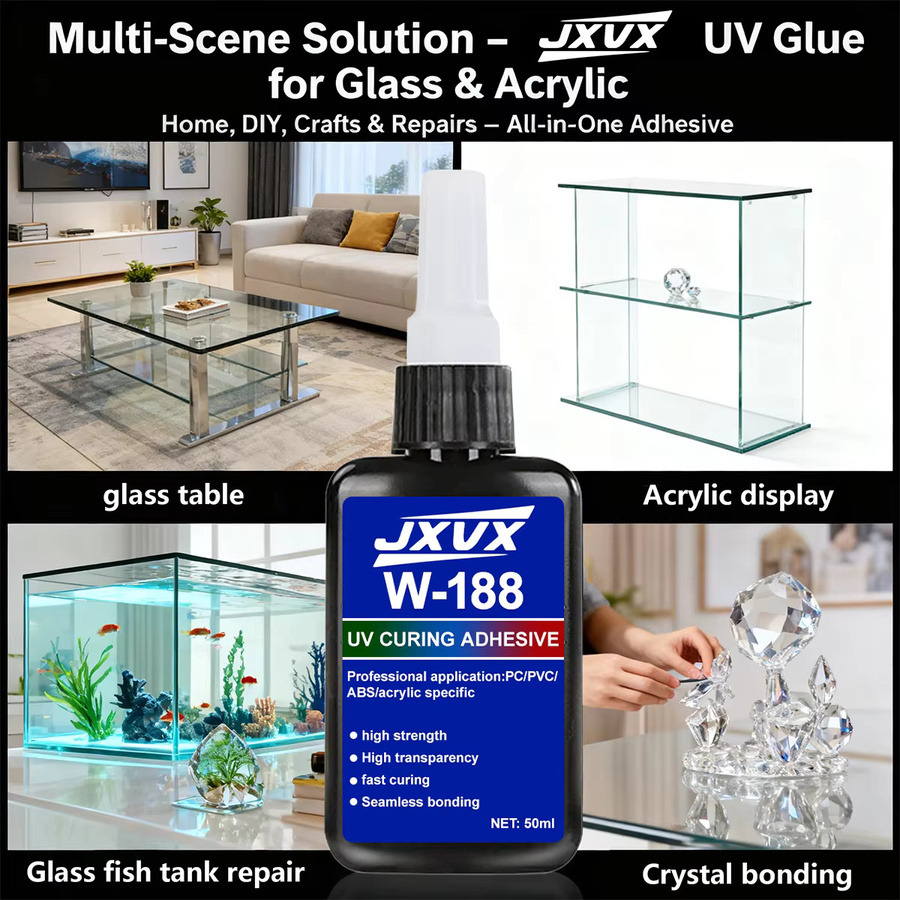 LOOLIFL UV-Klebstoff W-188 transparent, 50 g hochfester Kleber zum Kleben und Verschweißen von Glas, Metall, Keramik und ABS-Materialien - Bild 5