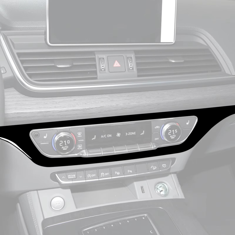 DDJCARBON Kohlefaser CD-Panel Verkleidung Aufkleber für Audi Q5 Q5L FY (2018-2023) in Schwarz - Bild 3
