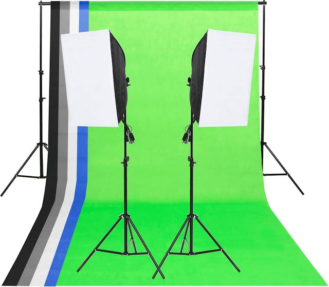 Vidaxl Fotostudio-Set mit Hintergründen und Softboxen in Multicolour - Bild 1