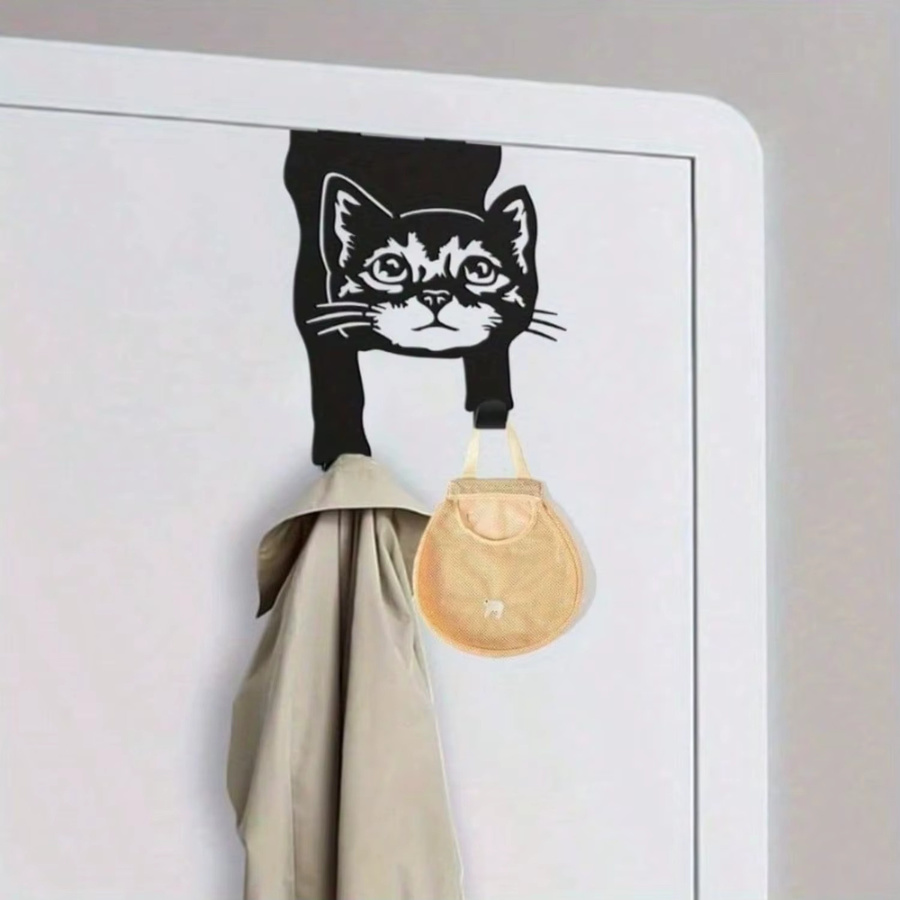 Vintage-Katzenhaken aus Metall in Schwarz von CIFBUY als Wandaufhänger für Mäntel, Hüte und Taschen - Bild 3