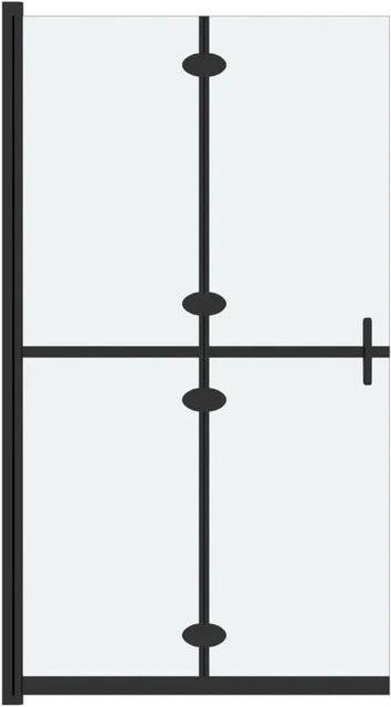vidaXL Faltbare Begehbare Duschwand aus ESG-Glas in Mattiert, Breite: 90 cm, Höhe: 190 cm - Bild 1