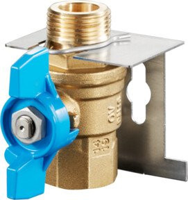 Oventrop Kugelhahnanschluss-Set G 3/4 IG aus Messing in gebürstetem Messing - Bild 1