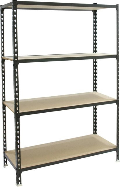 PROREGAL Schwerlastregal Mid Muli in Anthrazit mit 4 verstellbaren Fachböden, H x B x T: 150 x 80 x 40 cm, Fachlast 150 kg - Bild 1