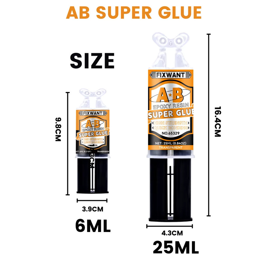 FIXWANT Epoxidharz-AB-Kleber transparent hochfest und wasserfest für Metall Keramik und Glas 2 x 25 ml - Bild 2