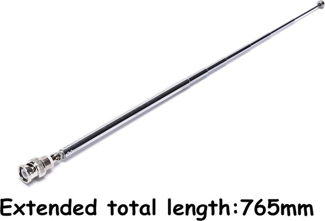 SD&HI Teleskopantenne mit 360 Grad Drehung und BNC-Anschluss für tragbare FM-Radioscanner, VHF UHF, Farbe: Silber, Länge: 765 mm - Bild 1