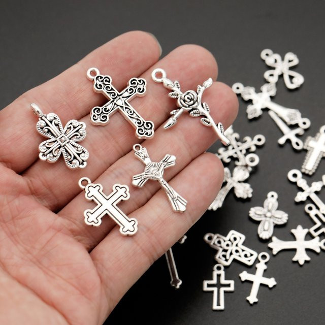 Kruzifix Kreuz Charms, Perlen, Mixed Metall, Bunt, Unisex - Bild 1