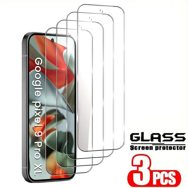 3er-Set Displayschutzfolien aus gehärtetem 9H Glas für Google Pixel 9, 9 Pro, 8, 8A, 8 Pro, 7, 7A, 6, 6A in Transparent - Bild 1