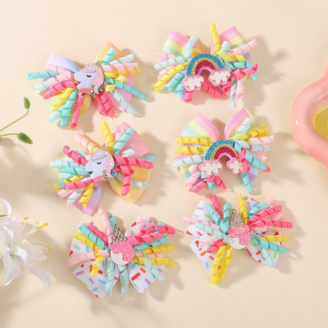 BABY BOWS Haarspangen mit Schleife, 2-teiliges Set, Kinder, Regenbogen - Bild 1