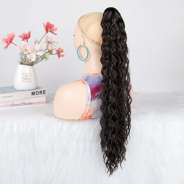 jeedou Haarteil Pferdeschwanz, lange tiefe Welle, synthetisch, Damen - Bild 1