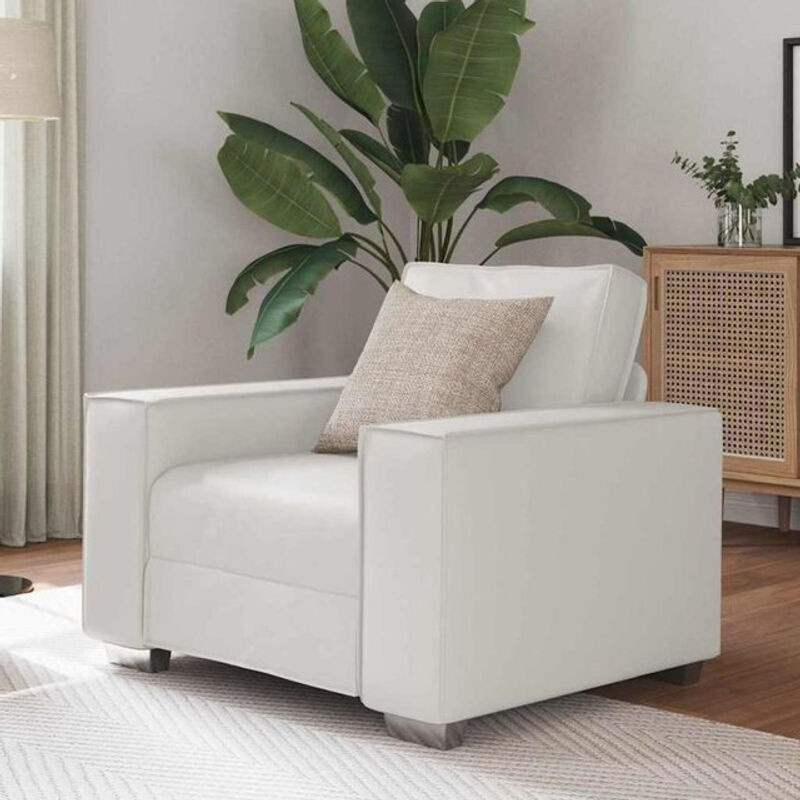 Modernes Schlafsessel Sofa von vidaXL in Weiß aus Kunstleder mit Kissen - Bild 1