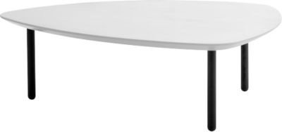 Beistelltisch Leyform EOS in Weiß mit MDF Tischplatte und Stahlrohrfüßen, B: 98 cm, T: 91 cm, H: 31 cm - Bild 1
