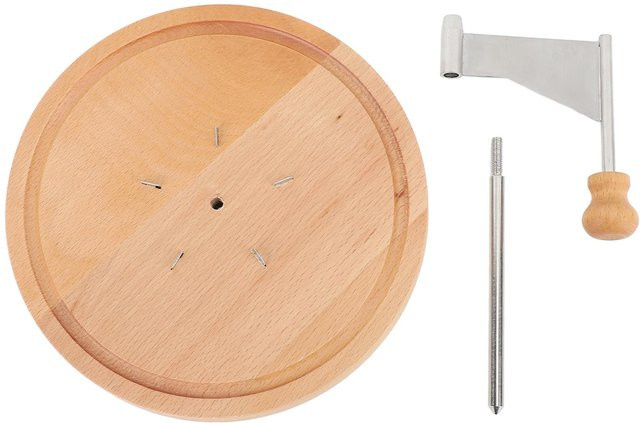 TOMTOP JMS Professionelle Käsereibe mit ergonomischem Griff und rotierendem Käseblumen-Schneider aus Edelstahl und Holz in Braun - Bild 1