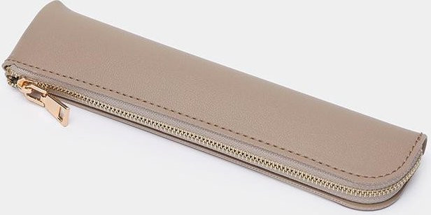XYNN Mini Federmäppchen aus Kunstleder in Beige mit Reißverschluss - Bild 1