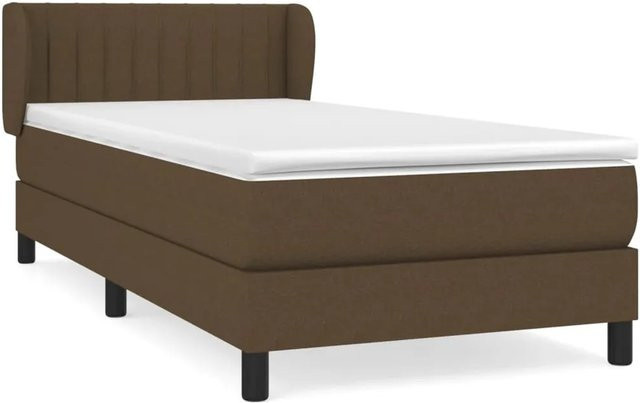 vidaXL Boxspringbett mit Matratze in Dunkelbraun, Hybridbett mit Taschenfederkern, B/T: 100 x 200 cm - Bild 1