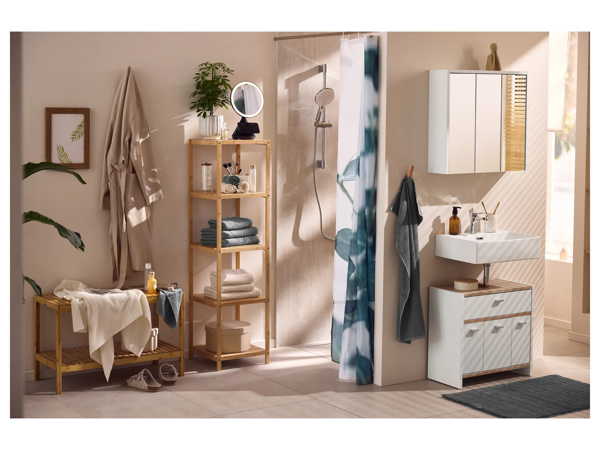LIVARNO Aufbewahrungsregal aus Bambus in Braun, skandinavisches Design, B/T/H: 37,0 x 37,0 x 140,0 cm - Bild 3
