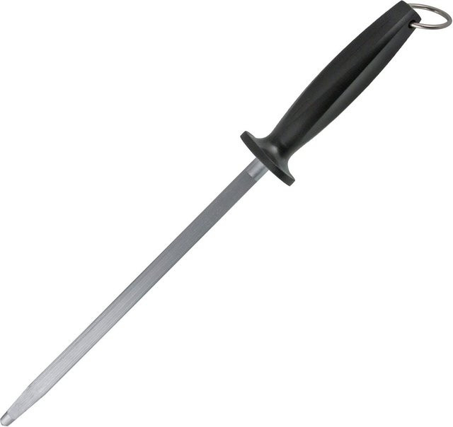 Nirosta Wetzstahl aus Edelstahl in Silber und Schwarz, Länge: 40 cm - Bild 1