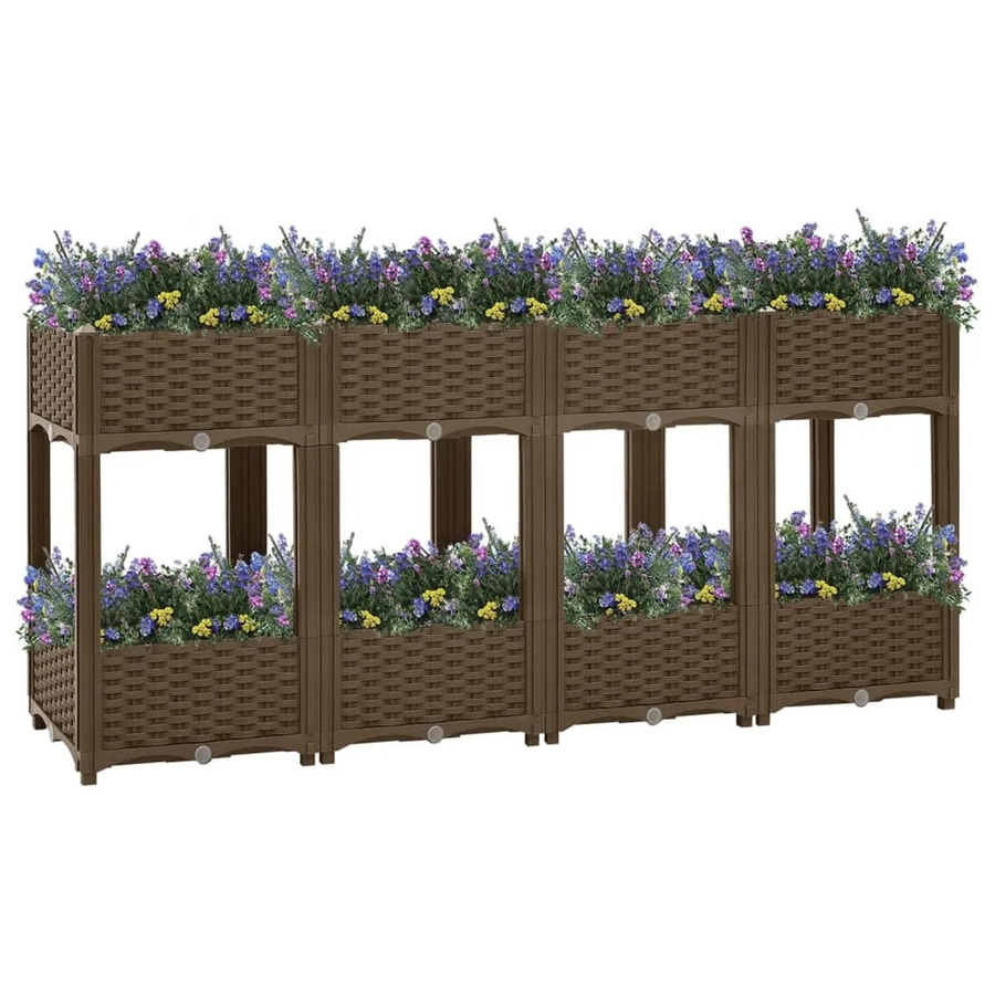 Hochbeet furnicato aus Polypropylen in Braun, B/T/H: 160 x 40 x 71 cm - Bild 2
