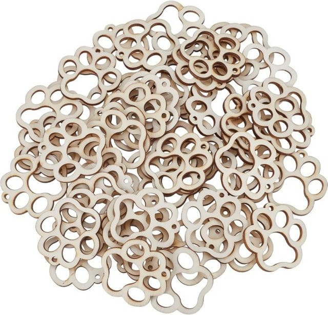 Ohrring-Rohlinge Holz, Charms, 50 Stück - Bild 1