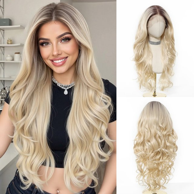 HENRY MARGU Perücke, Ombre Blonde, langes gewelltes Haar, Synthetische Faser - Bild 1