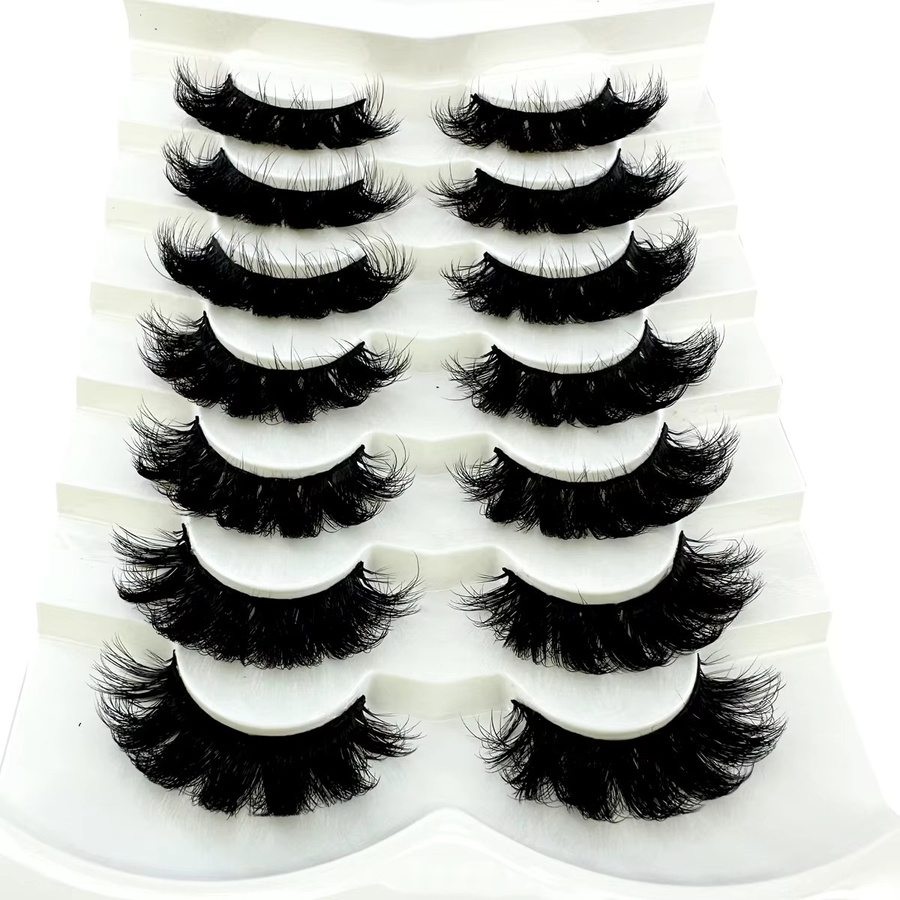 LYBCG Kunstwimpern, 7 Paar, 18 mm, Wispy D Curl, 8D - Bild 2