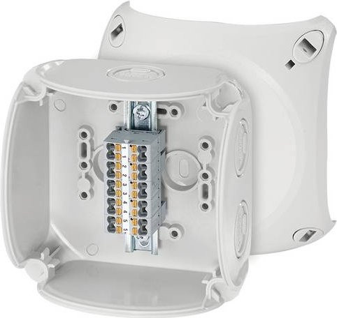 Hensel Abzweigdose halogenfrei und plombierbar in Weiß, B/T: 10,4 x 10,4 cm - Bild 1