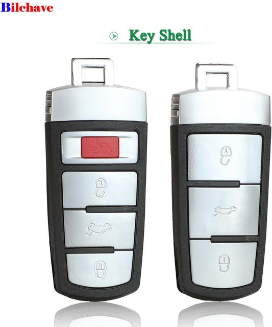 Jingyuqin Smart Auto Schlüssel Shell für Volkswagen VW Passat CC B6 B7 B7L CC R36 Maogotan B5 Passat 3C Fernbedienung Ersatzgehäuse, Schwarz - Bild 1